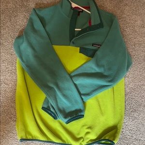Patagonia green and blue sweater